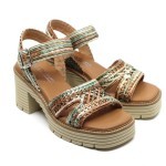 Softwaves sandaal biege raffia 8.96.09